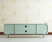 Verona Grid Wooden Large Tv Cabinet Media Unit 4 Door Furniselan silt green
