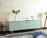 Verona Grid Wooden Large Tv Cabinet Media Unit 4 Door Furniselan silt green