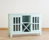 Brazil Wooden Two Glass Door Bar Cabinet Furniselan Silt-Green