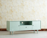 Verona Grid Wooden Tv Cabinet Media Unit Furniselan silt green