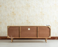 Verona Grid Wooden Tv Cabinet Media Unit Furniselan natural finish