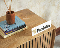 Verona Grid Wooden Tv Cabinet Media Unit Furniselan natural finish