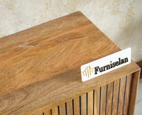 Verona Grid Wooden Large Tv Cabinet Media Unit 4 Door Furniselan natural finish