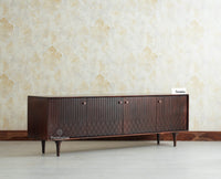 Verona Grid Wooden Large Tv Cabinet Media Unit 4 Door Furniselan grey finish