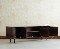 Verona Grid Wooden Large Tv Cabinet Media Unit 4 Door Furniselan grey finish