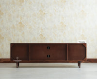 Verona Grid Wooden Large Tv Cabinet Media Unit 4 Door Furniselan grey finish