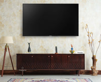 Verona Grid Wooden Large Tv Cabinet Media Unit 4 Door Furniselan grey finish