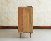 Verona Grid Wooden Sideboard Cabinet Two Doors Furniselan Natural FInish 