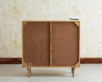 Verona Grid Wooden Sideboard Cabinet Two Doors Furniselan Natural FInish 