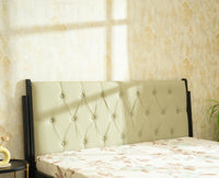 London Classic Wooden Queen Upholstered Bed Black Finish