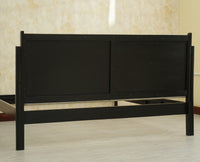 London Classic Wooden Queen Upholstered Bed Black Finish