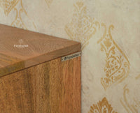 Verona Grid Wooden Large Sideboard Cabinet Four Doors Furniselan natural finish