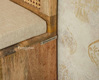 Boston Solid Wood Shoe Rack Cabinet With Seating Cushion Furniselan Natural Finish