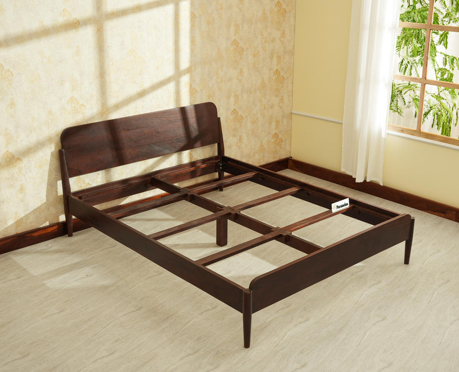 Wellington Solid Wood King Size Bed Grey Finish