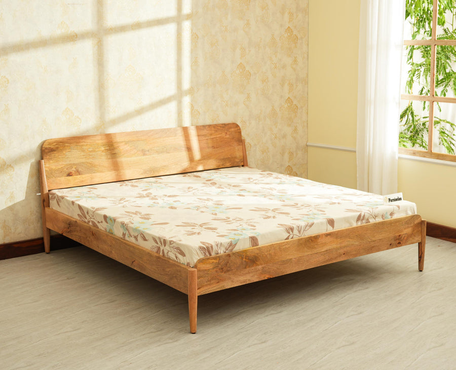 Wellington Solid Wood King Size Bed Natural Finish