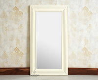 Bengaluru Solid Wood Frame with Mirror Furniselan Frosty White