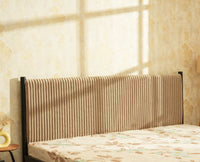Yelahanka Fluted Wooden King Upholstered Bed Black Finish