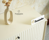Verona Grid Wooden Large Tv Cabinet Media Unit 4 Door Furniselan frosty white