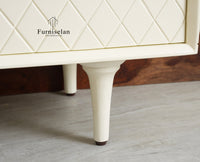 Verona Grid Wooden Large Tv Cabinet Media Unit 4 Door Furniselan frosty white