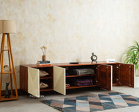 Albania Solid Wood Four Door Tv cabinet Furniselan White Finish