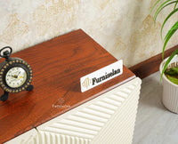 Albania Solid Wood Four Door Tv cabinet Furniselan White Finish