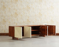 Albania Solid Wood Four Door Tv cabinet Furniselan White Finish