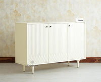Verona Grid Wooden Sideboard Cabinet Three Doors Furniselan Frosty White 