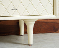Verona Grid Wooden Sideboard Cabinet Three Doors Furniselan Frosty White