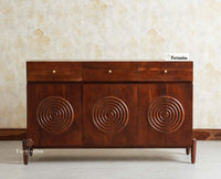 Italy Wooden Sideboard cabinet- 3 Doors and Drawers Furniselan Grey Finish