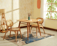 Antilia Wooden Two Seater Dining Set for Home Cafe & Restaurant  Natural Finish