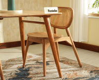 Antilia Wooden Two Seater Dining Set for Home Cafe & Restaurant  Natural Finish
