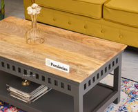 Alexandria Solid Wood Coffee Table - Coffee Tables - Furniselan Slate-Grey