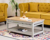 Alexandria Solid Wood Coffee Table Furniselan Cool-Grey