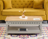 Alexandria Solid Wood Coffee Table Furniselan Cool-Grey
