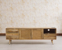 Boston Solid Wood Tv Entertainment Unit Set Of Three Furniselan Natural Finish