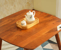 Antilia Wooden Two Seater Dining Set for Home Cafe & Restaurant  Teak Finish