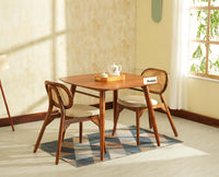 Antilia solid wood two seater dining set for home cafe restaurant with cushions Teak Finish
