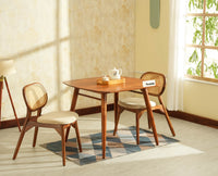 Antilia solid wood two seater dining set for home cafe restaurant with cushions Teak Finish