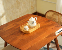 Antilia solid wood two seater dining set for home cafe restaurant with cushions Teak Finish