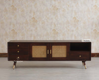 Boston Solid Wood Tv Entertainment Unit Set Of Three Furniselan Grey Finish