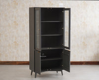 Bengaluru Solid Wood Crockery Cabinet four Doors - Tv Cabinet - Furniselan Slate-Grey
