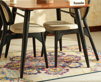 Antilia solid wood two seater dining set for home cafe restaurant with cushions Black Finish