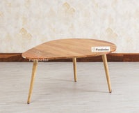 Pearl Solid Wood Triangle Coffee Table - Coffee Table - Furniselan - Natural-Finish