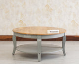 Mumbai Solid Wood Round Coffee Table Furniselan - Cool-Grey