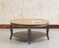 Mumbai Solid Wood Round Coffee Table Furniselan -  Slate-Grey