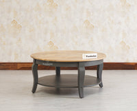 Mumbai Solid Wood Round Coffee Table Furniselan -  Slate-Grey