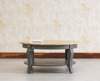 Mumbai Solid Wood Round Coffee Table Furniselan -  Slate-Grey