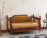 Boston Sheesham Wood Rattan Cane Two Seater Sofa Furniselan Maple-Finish
