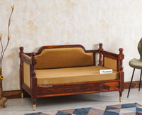 Boston Sheesham Wood Rattan Cane Two Seater Sofa Furniselan Maple-Finish