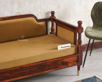 Boston Sheesham Wood Rattan Cane Two Seater Sofa Furniselan Maple-Finish